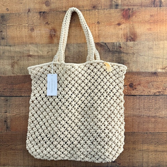 NWT Anthropologie The Beach People Macrame Tote Bag - Picture 1 of 10